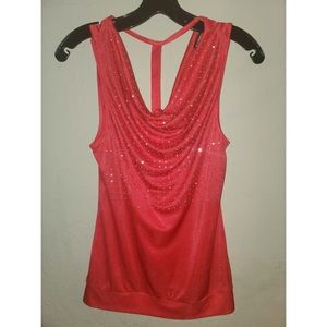 S Express Red Blouse w/ Silver Studs